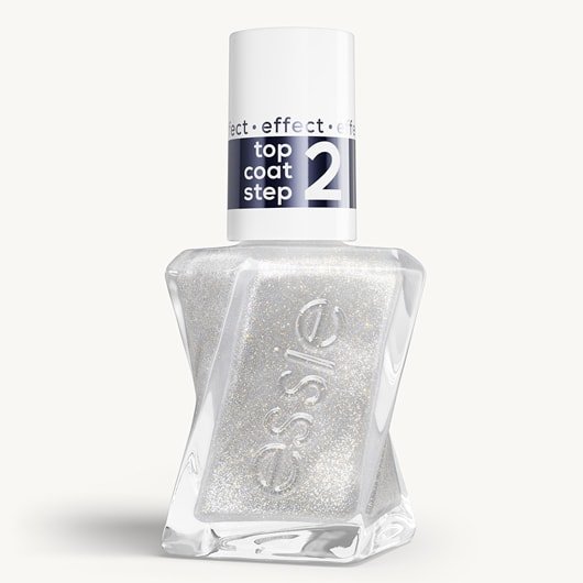 Gel by essie Nagellack in Diamond Dust Top Coat vor weißem Hintergrund